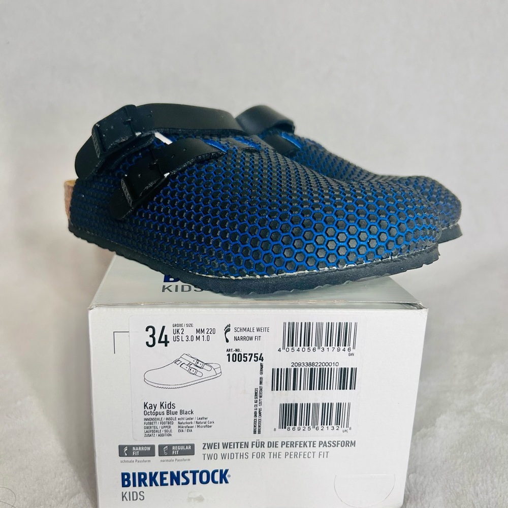 Birkenstock Kids Navy Mesh Sandals Size 34